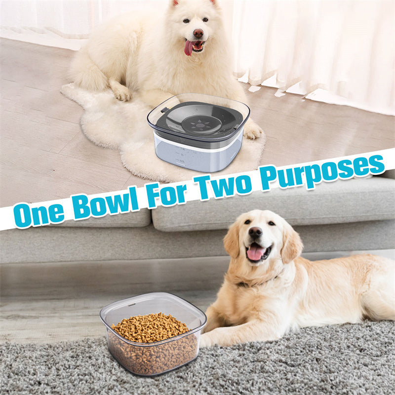 2 Liters Spill-Proof Transparent Slow Drinking Bowl for Dogs